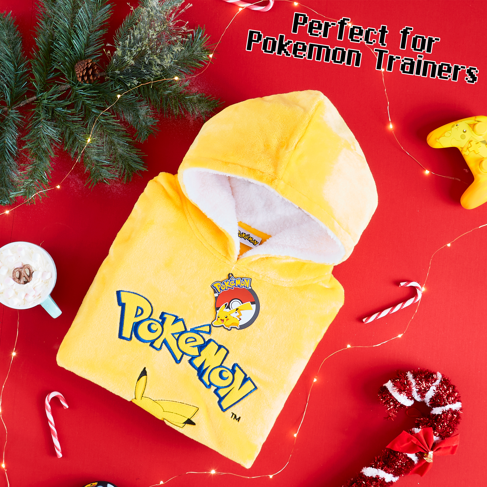 Pokemon Pikachu Oversized Blanket Hoodie for Boys Girls